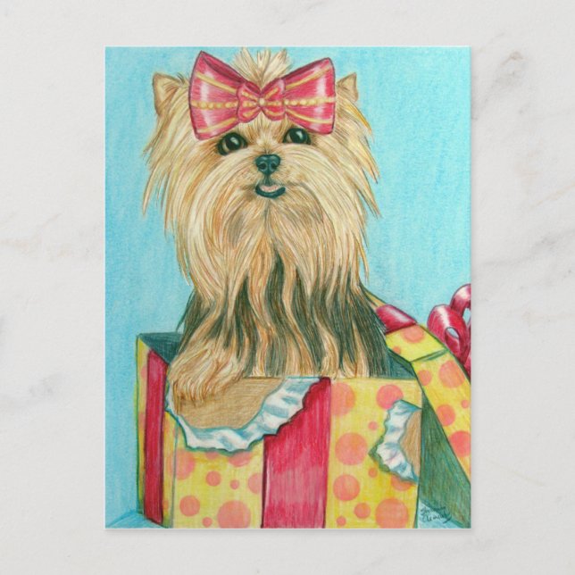 Carte Postale Yorkie de Birthday (Devant)