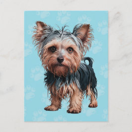 Carte postale Yorkie Dog effaçue Yorkshire Terrier
