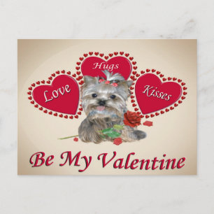 Carte Postale Yorkie Love Hugs and Kisses