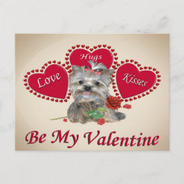Carte Postale Yorkie Love Hugs and Kisses