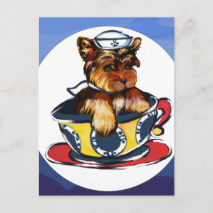 Carte Postale Yorkie Poo Navy