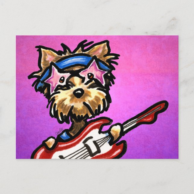 Carte Postale Yorkie Rocker (Devant)