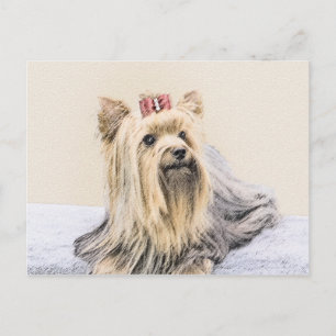 Carte Postale Yorkshire Terrier Peinture - Cute Original Chien A