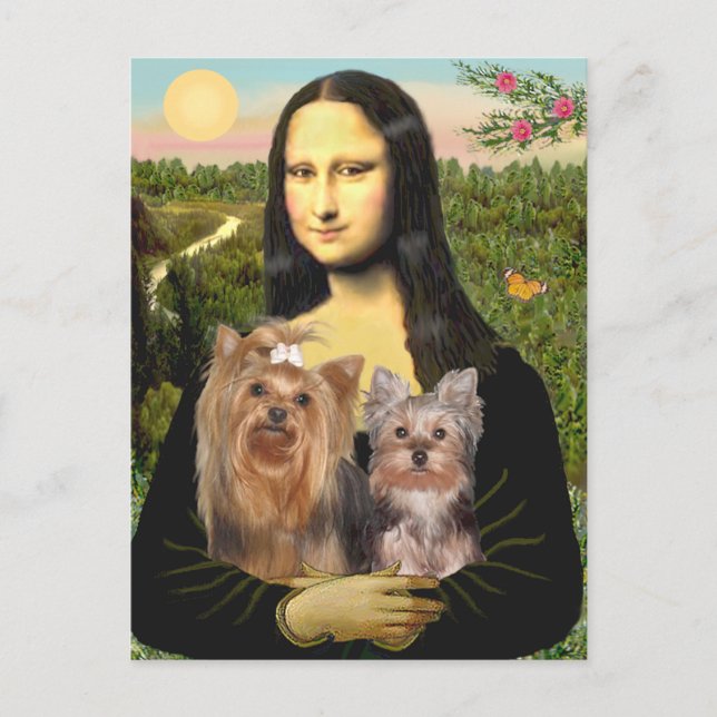 Carte Postale Yorkshire Terriers (7e et19) - Mona Lisa (Devant)
