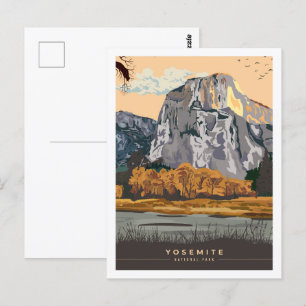 Carte Postale Yosemite California USA Travel Place Illustration