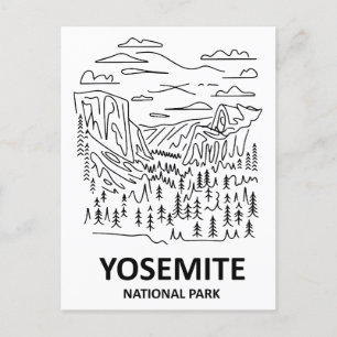 Carte Postale Yosemite National Park Line Art