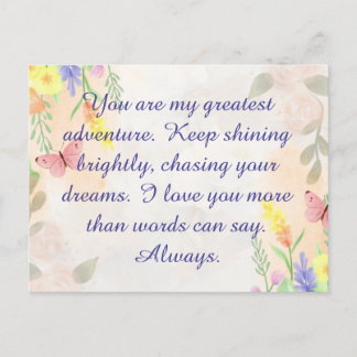 Carte Postale You are my greatest adventure. Keep shining bright