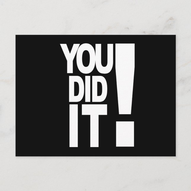 Carte Postale You did it  (Devant)