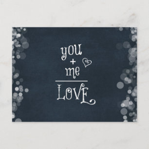 Carte Postale You Plus Me équivaut à une citation d'amour sur Ch