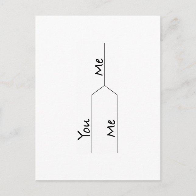 Carte Postale "You Vs. Me" Marche Bracket style folie (Devant)