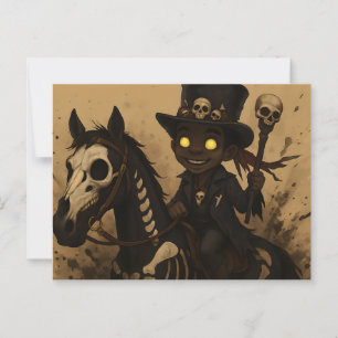 Carte Postale Young Voodoo Doc on Skull Horse