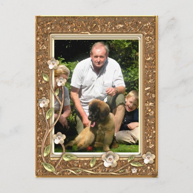 Carte Postale Your own Phoin a Golden Flowers Frame ! - (Devant)