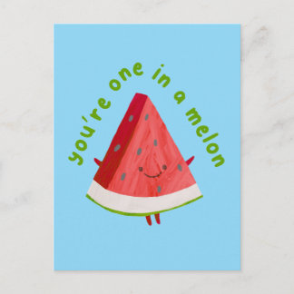 Carte Postale Your'e One in a Melon Cute Funny Watermelon Pun 