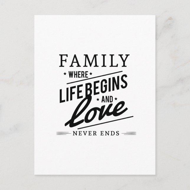 Carte Postale ypographie Famille Inspirationnelle (Devant)
