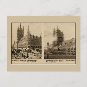 Carte Postale Ypres la salle des draps avant la destruction 1914