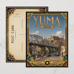 Carte Postale Yuma Arizona Art Déco vintage de l'âge d'or