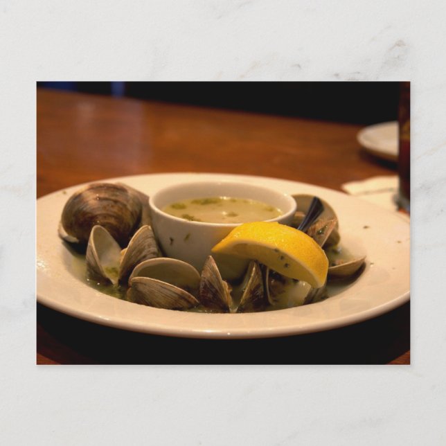 Carte Postale Yummy Bowl Of Steamed Clams In Broth (Devant)