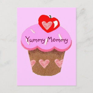 Carte Postale Yummy maman, Cupcake pour maman