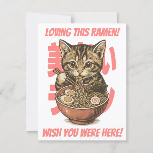Carte Postale Yummy Ramen Kitten