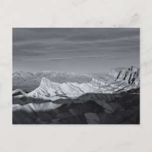 Carte Postale Zabriskie Point à Death Valley en noir et blanc