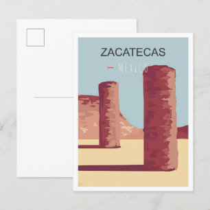 Carte Postale Zacatecas Mexique Vintage voyage d'art