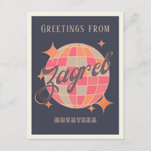 Carte Postale Zagreb Croatie Hrvatska accueil voyage rétro