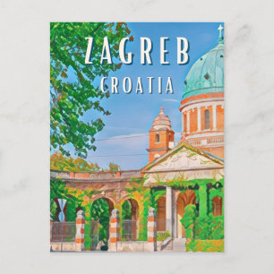Carte Postale Zagreb, ville historique de Croatie
