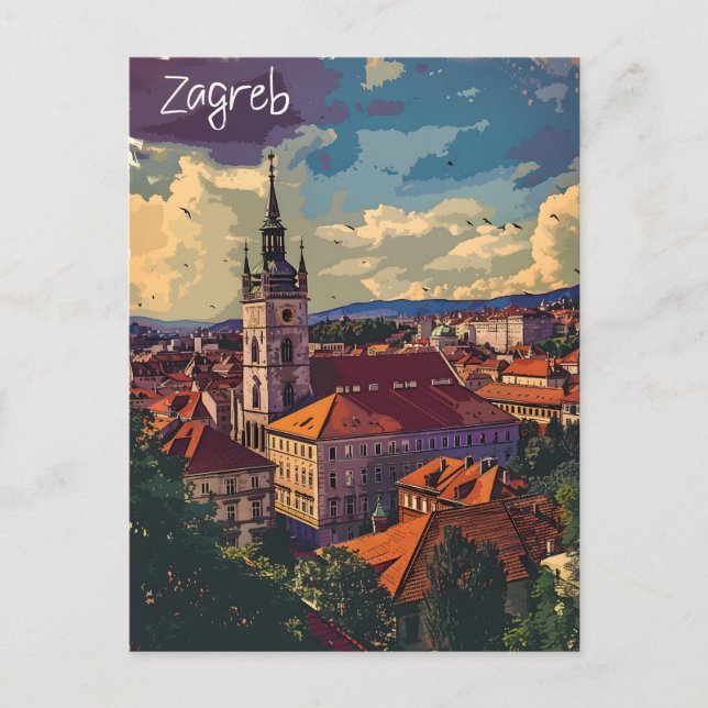 Carte Postale Zagreb vintage (Devant)