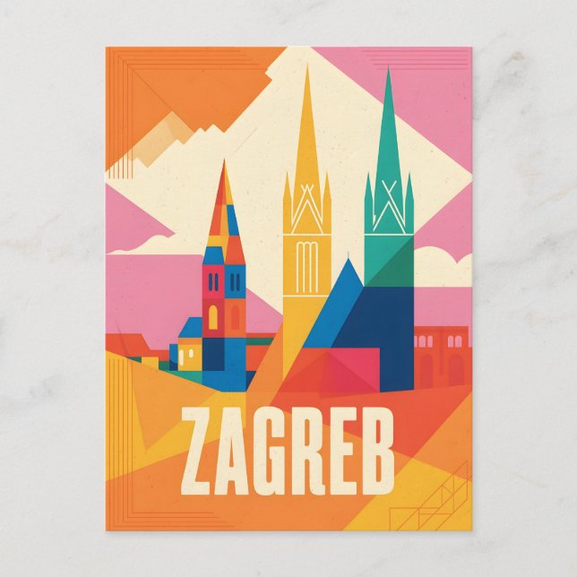 Carte Postale Zagreb vintage (Devant)