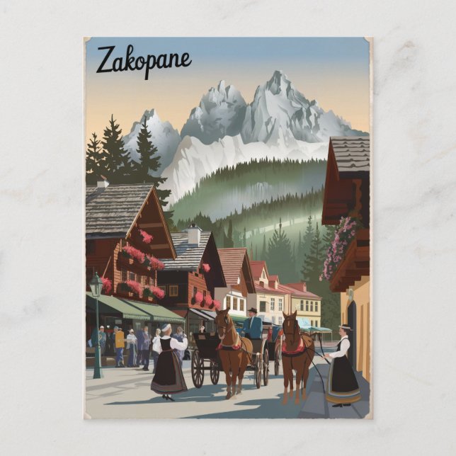Carte Postale Zakopane Pologne vintage (Devant)