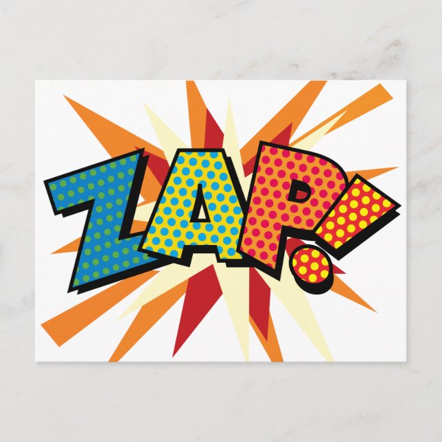 Carte Postale ZAP Amusement Rétro Livre de Bande Dessinée Pop Ar (Devant)