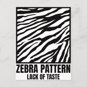 Carte Postale Zebra Motif Mauvais goût Fashion Victime