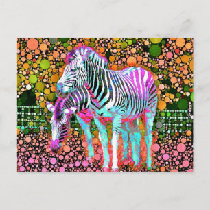 Carte postale Zebra Pop Art