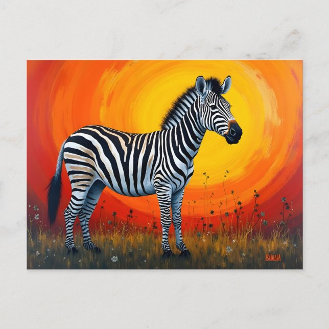 Carte Postale Zebra Under a Bright Sun (Devant)