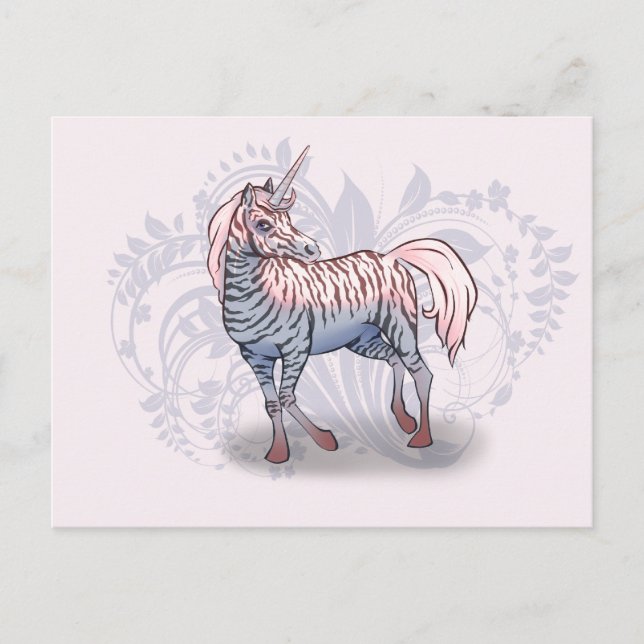Carte Postale Zebracorn zèbre-licorne (Devant)