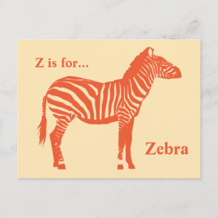 Carte Postale Zèbre - Mandarin et orange clair