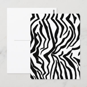 Carte Postale Zèbre Motif De Fourrure À Cache Noir Et Blanc