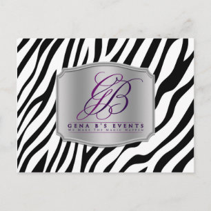 Carte Postale Zèbre noir blanc, votre Wedding planner photo
