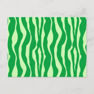 Carte Postale Zèbre rayures - Tons de Lime Vert