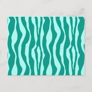 Carte Postale Zèbre rayures - Turquoise et Aqua