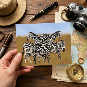 Carte postale zèbre Safari faune africaine