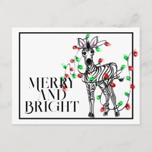 Carte Postale Zèbres festifs de fêtes lumières scintillantes r