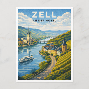 Carte Postale Zell Allemagne Art de voyage vintage