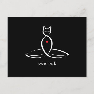Carte Postale Zen Cat - Texte de style élégant.