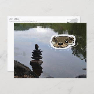 Carte Postale Zen Otter (color)