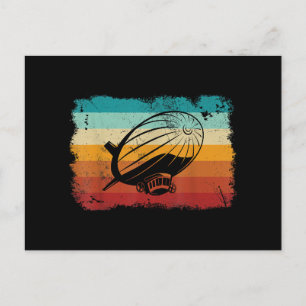 Carte Postale Zeppelin Vintage rétro Dirigible Aéronef Zepplin L