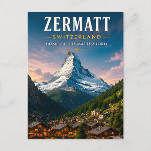 Carte Postale 🏔️ Zermatt Suisse Décor Voyage Matterhorn ❄️