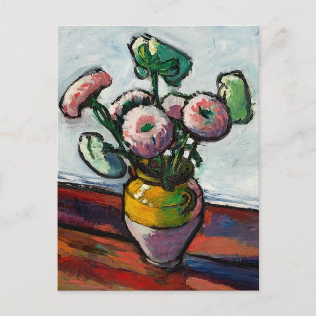 Carte postale Zinnias Floral Painting (Devant)