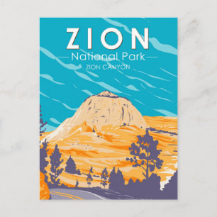 Carte Postale Zion National Park Utah Route de Zion Canyon Vinta