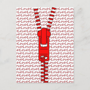 Carte Postale Zipper rouge avec amour